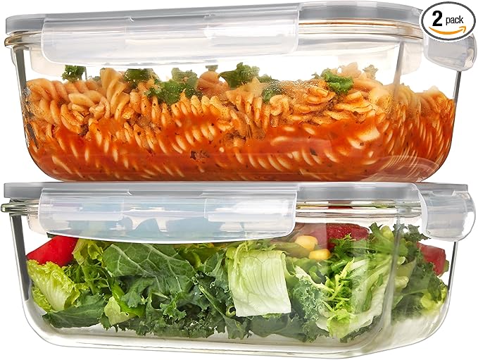 Vtopmart 2Pack 1860ml/63oz Large Glass Storage Containers