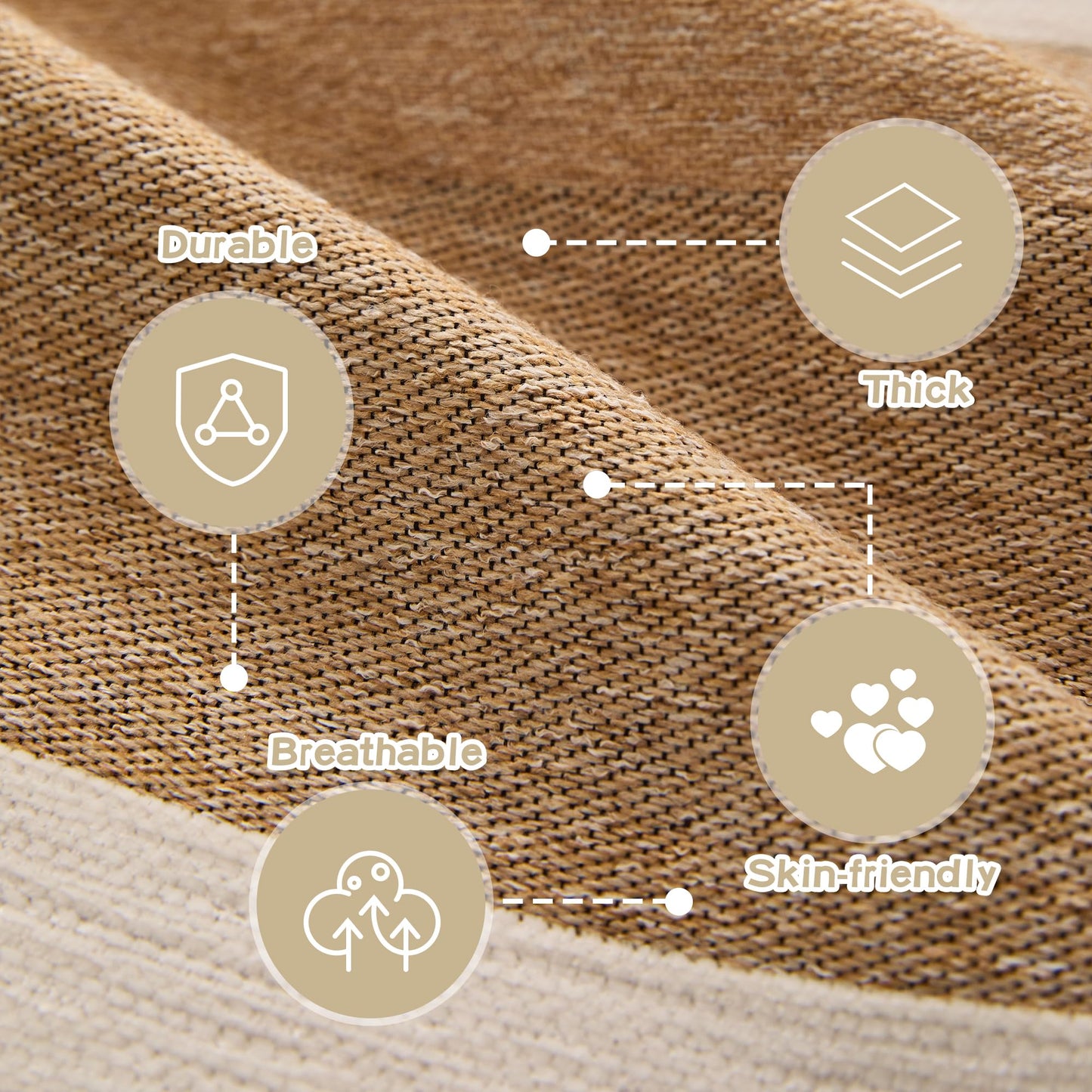 MEETSKY Boho Couch Cover Sofa Covers for 2 Cushion Couch Washable Sectional Couch Covers for Dogs Pet Furniture Protector Couch Cover Blanket for Living Room, 91" x 118", Khaki Geometry