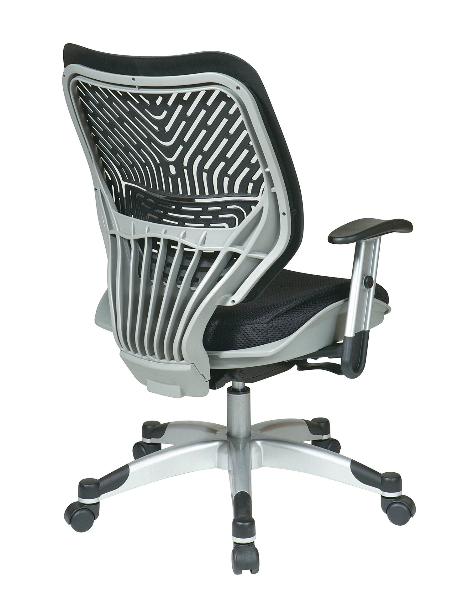 Space Seating 86 REVV Series Self-Adjusting SpaceFlex Back Office Desk Chair with Lumbar Support and Padded Mesh Seat, Raven