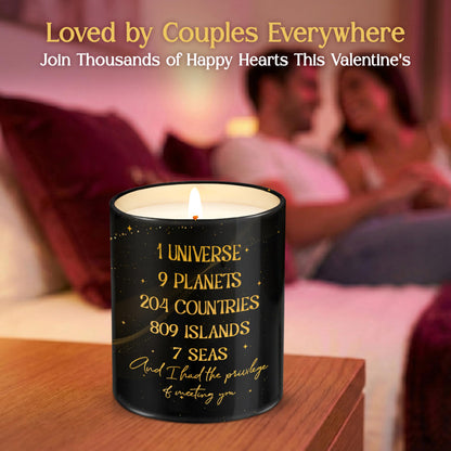 TEEZWONDER Valentines Day Gifts for Her Girlfriend - I Love You More Vanilla Lavender Romantic Candles 10 oz - Anniversary Valentines Birthday Gifts for Wife Men Women Girlfriend Boyfriend Him Husband
