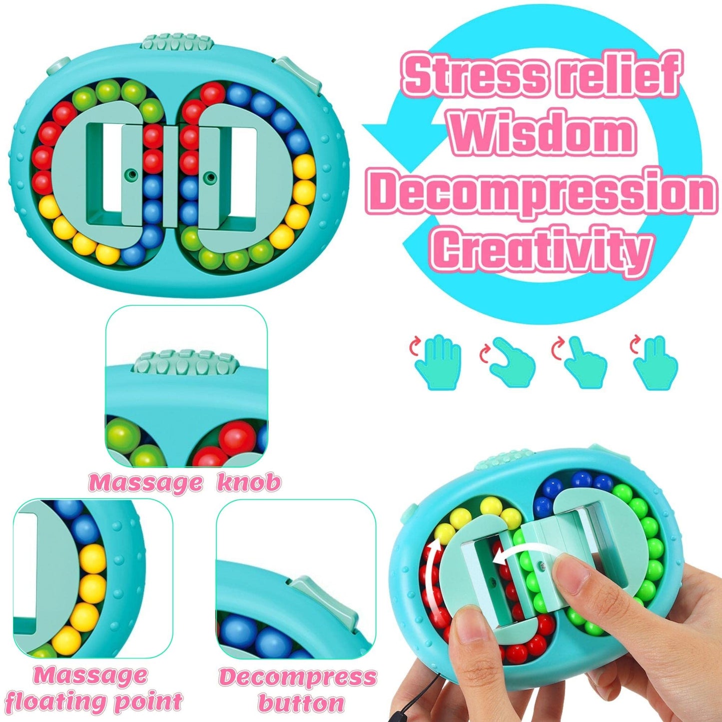 Chennyfun Fidget Toy Set, 26PCS With Box Fidget Toys Pack, Sensory Toys for Autism ADHD, Fidget Toy in Magic Burger Cube, Rainbow Ball Relaxing Entertainment Birthday Gift for Kids Adults
