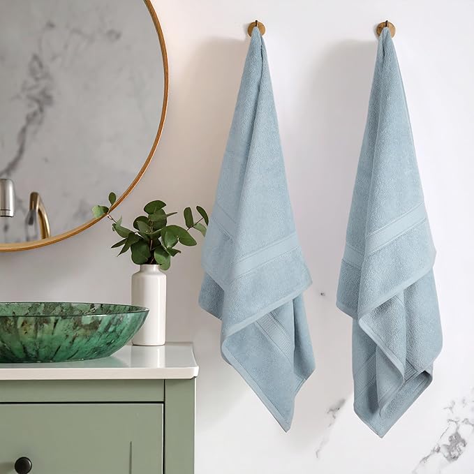 SUPERIOR Egyptian Cotton Pile Bath Towel Set of 2, Ultra Soft Luxury Towels