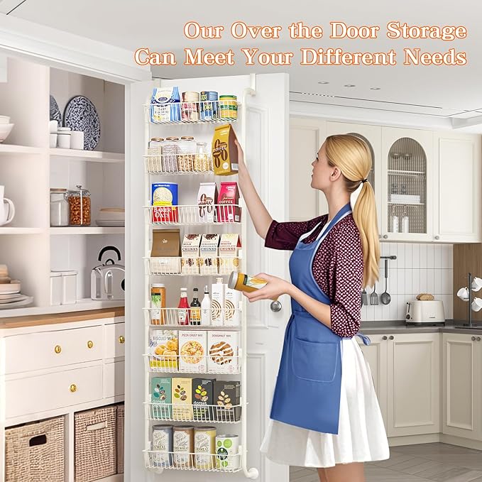MIAOLI Over the Door Pantry Organizers and Storage, 8-Tier Spice Rack, Home &