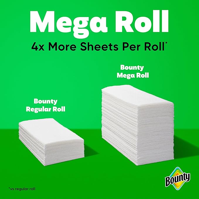 Bounty Select-A-Size Paper Towels, 2 Mega Rolls = 8 Regular Rolls