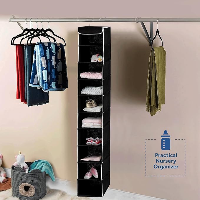 ZOBER Hanging Closet Organizer, 10-Shelf