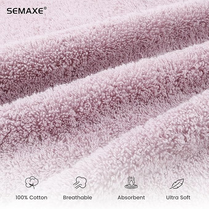 SEMAXE Purple Hand Towels for Bathroom, 100% Cotton Towels