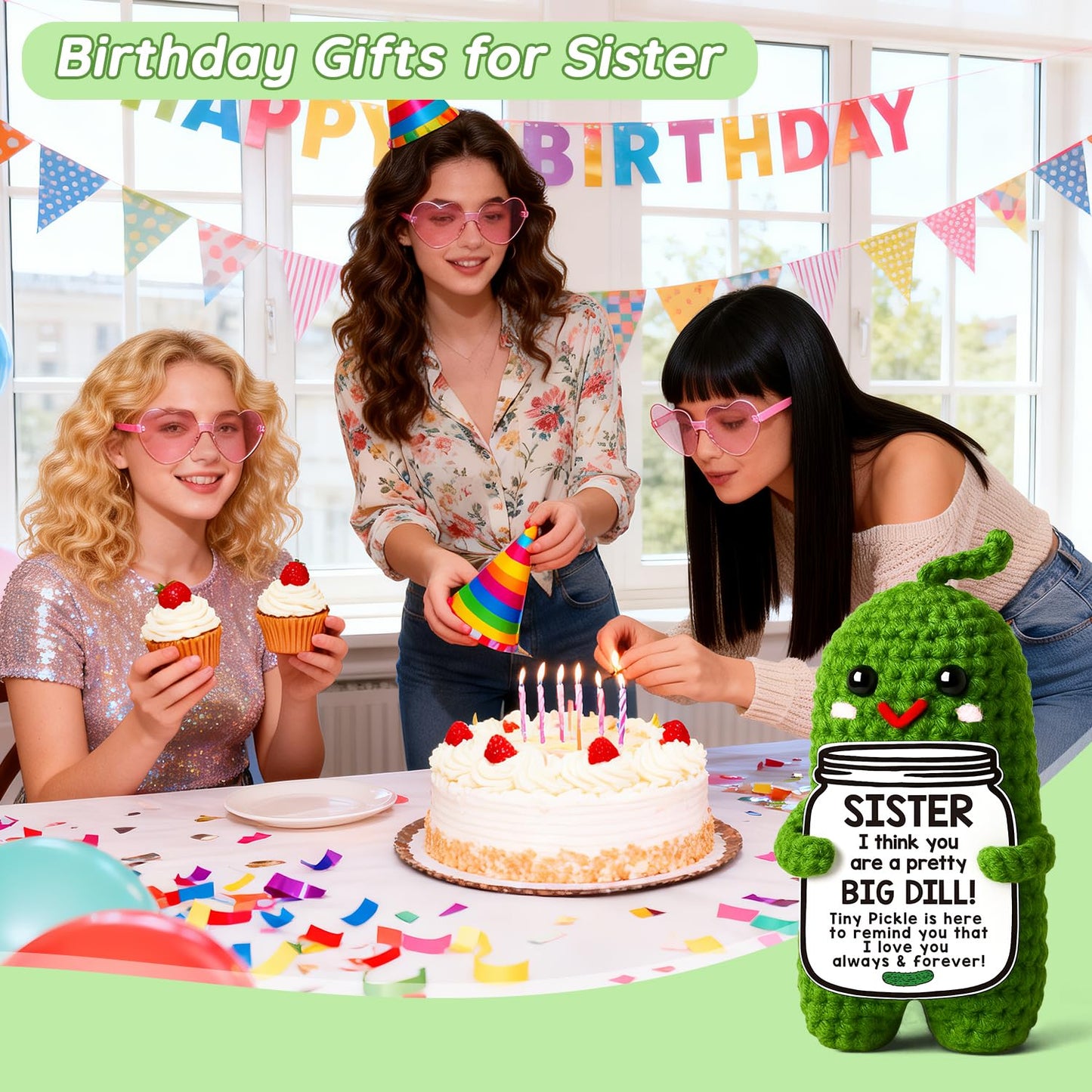 Valentines Day Gifts for Him Her Boyfriend Girlfriend, Handmade Crochet Pickle Valentines Gifts for Wife Husband, I Love You Birthday Gift To My Love Wedding Anniversary Romantic Gift for Couples