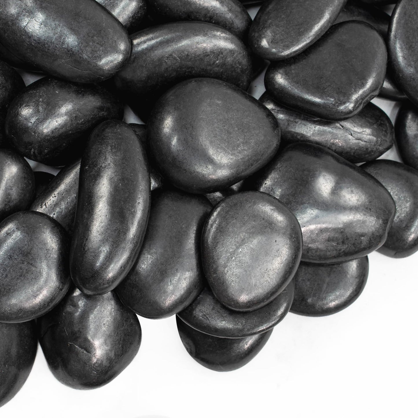 VINICS 5lbs Large Pebbles for Indoor Plants, 2-3 Inch Natural Black River Rocks for Aquarium, High Polished Decorative Stones for Vase Filler Fish Tank Landscaping Garden