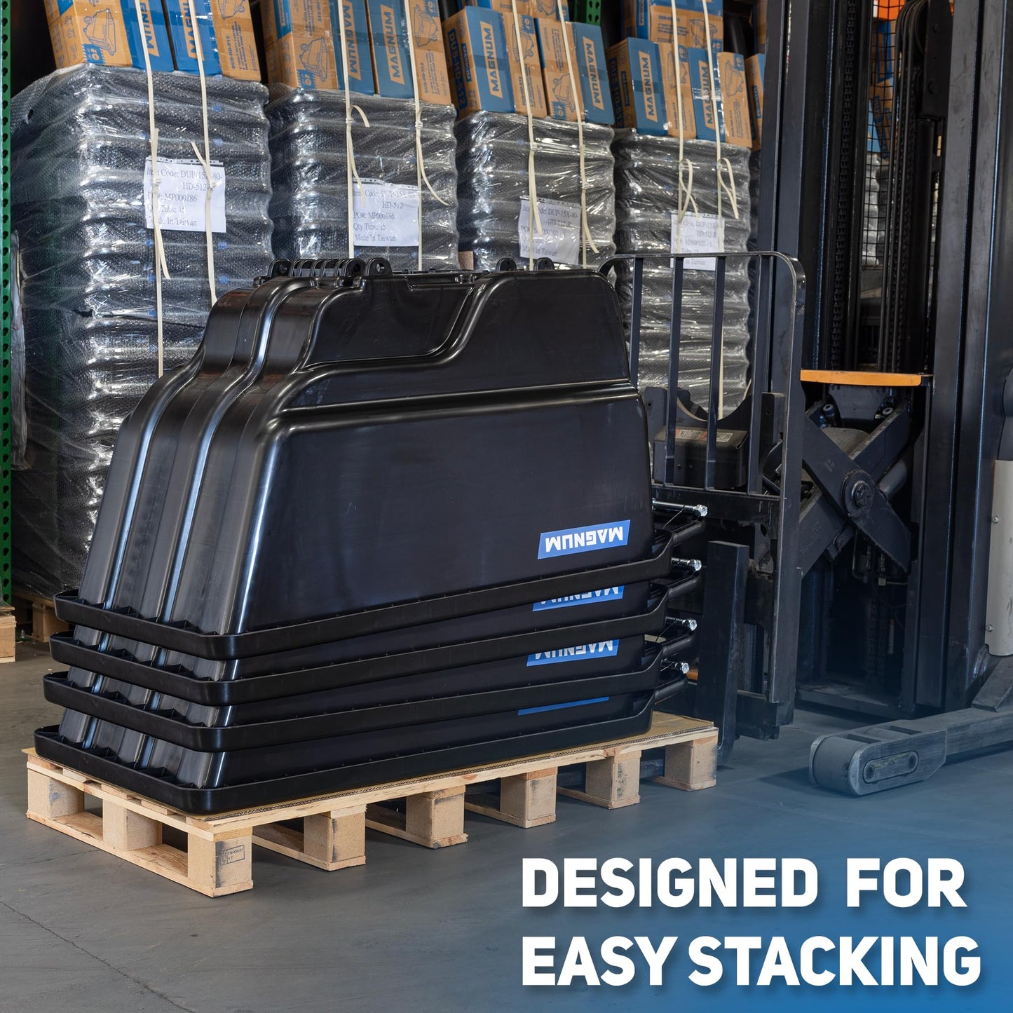 MAGNUM TOOL Tilt Truck, 1/2 Cu. Yd. Capacity Dump Cart with Heavy Duty 12” Wheels & 5” Casters for Handling, Transporting on Construction Jobsites, 750 lbs, Trash Cart with Wheels DUC12A-04PK (4-Pack)