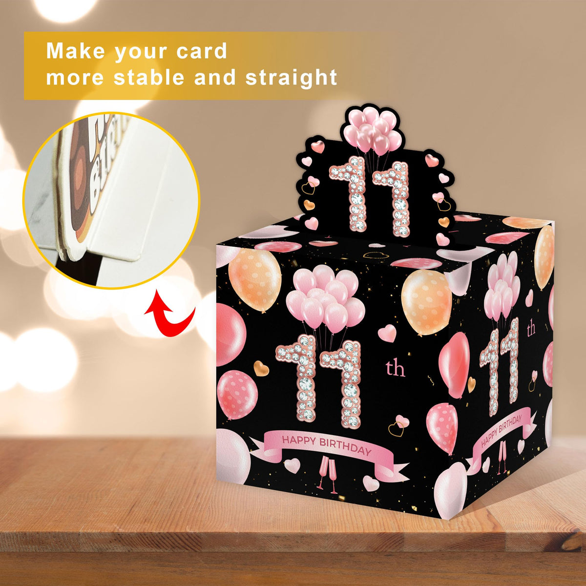 Surprise Gift Box for 11th Birthday Party, Includes Cash Envelopes & Decorations (35PCS)