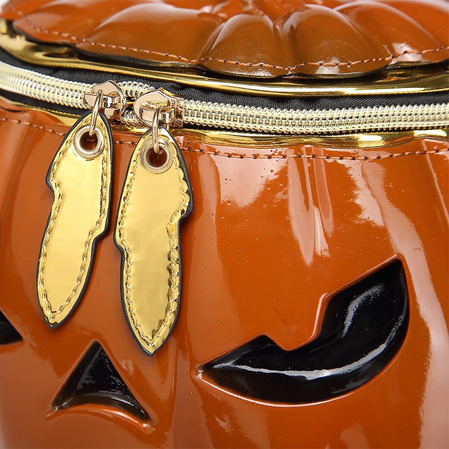 Lyuxhetaokdiq Women Unique Novelty Crossbody Shoulder Bag Handbag Men Weird Horror PVC Halloween Pumpkin Purse, Orange