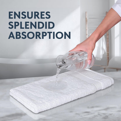 White Classic Luxury White Hand Towels, 100% Cotton Bathroom Hand Cloths Set of 6, Hotel Towels Extra 40x76 cm, Quality Towels Bathroom Sets for Hands | White, 6 Pack