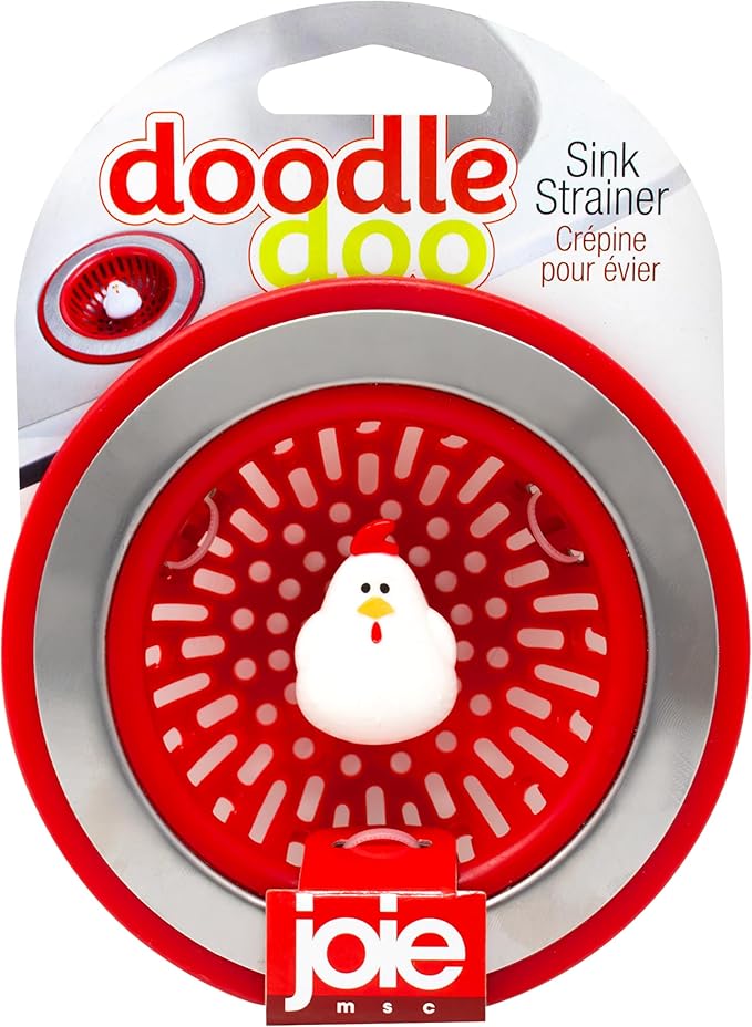 Joie Doodle Doo Kitchen Sink Strainer Basket, Fits All Standard Sinks,