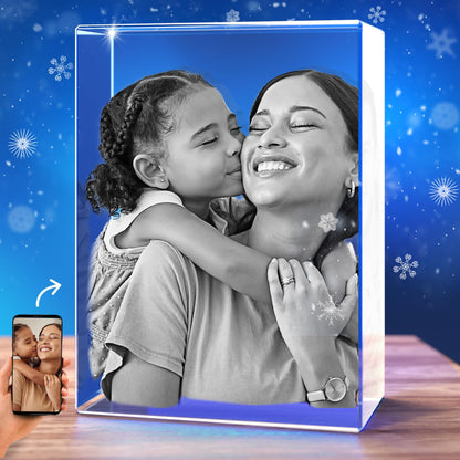 STRONGUS 3D Crystal Photo Christmas Gift – Personalized Custom Engraved Picture in Crystal – Unique Holiday Keepsake for Dad, Mom, Him, Her – Anniversary, Birthday, Couples Gift – Made in USA (small)