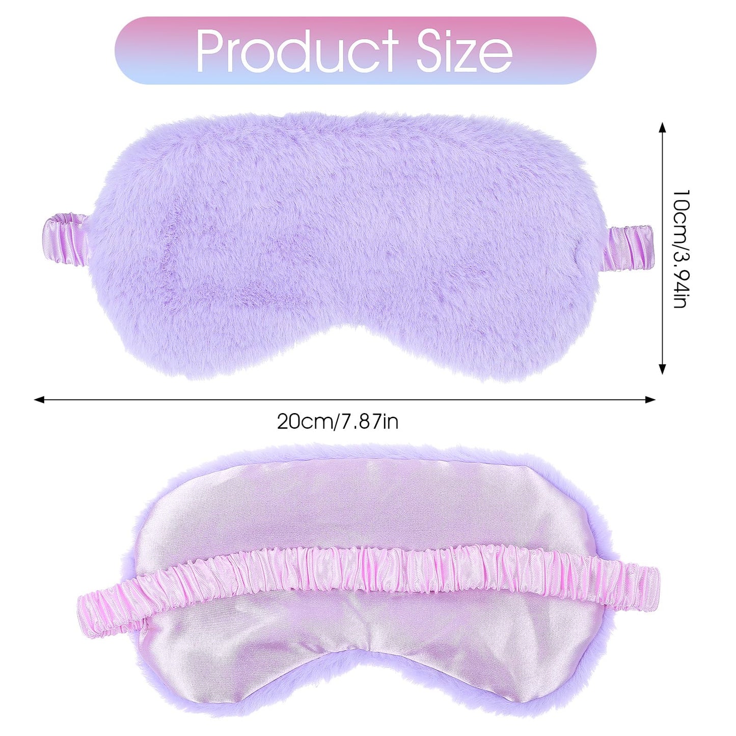 2 Pack Plush Sleeping Eye Mask Soft Plush Eye Mask Fuffy Eye Cover Comfortable Sleep Mask Blindfold Rainbow Faux Fur Eye Shade for Women, Men and Kids Travel Nap Sleeping 565488_2_3pL1H9vJ3