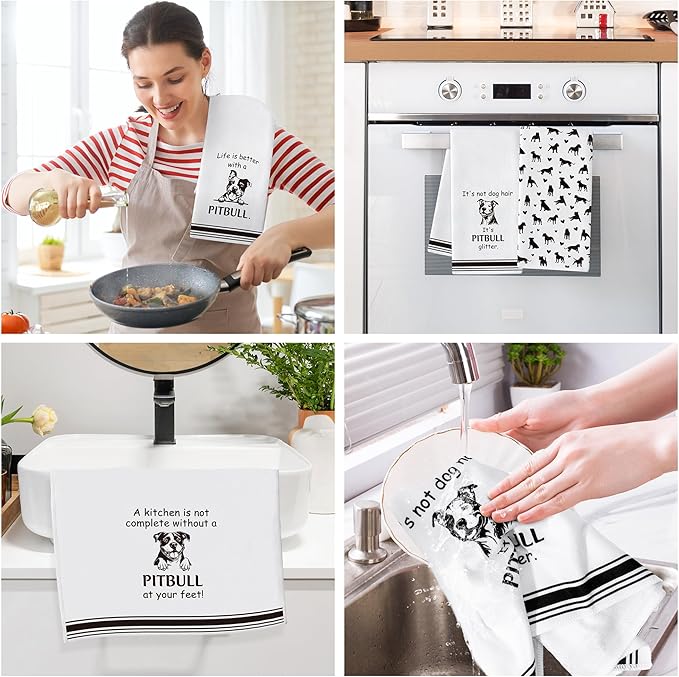 R HORSE Pitbull Kitchen Dish Towel