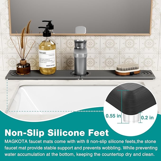 Stone Faucet Mat for Kitchen Sink