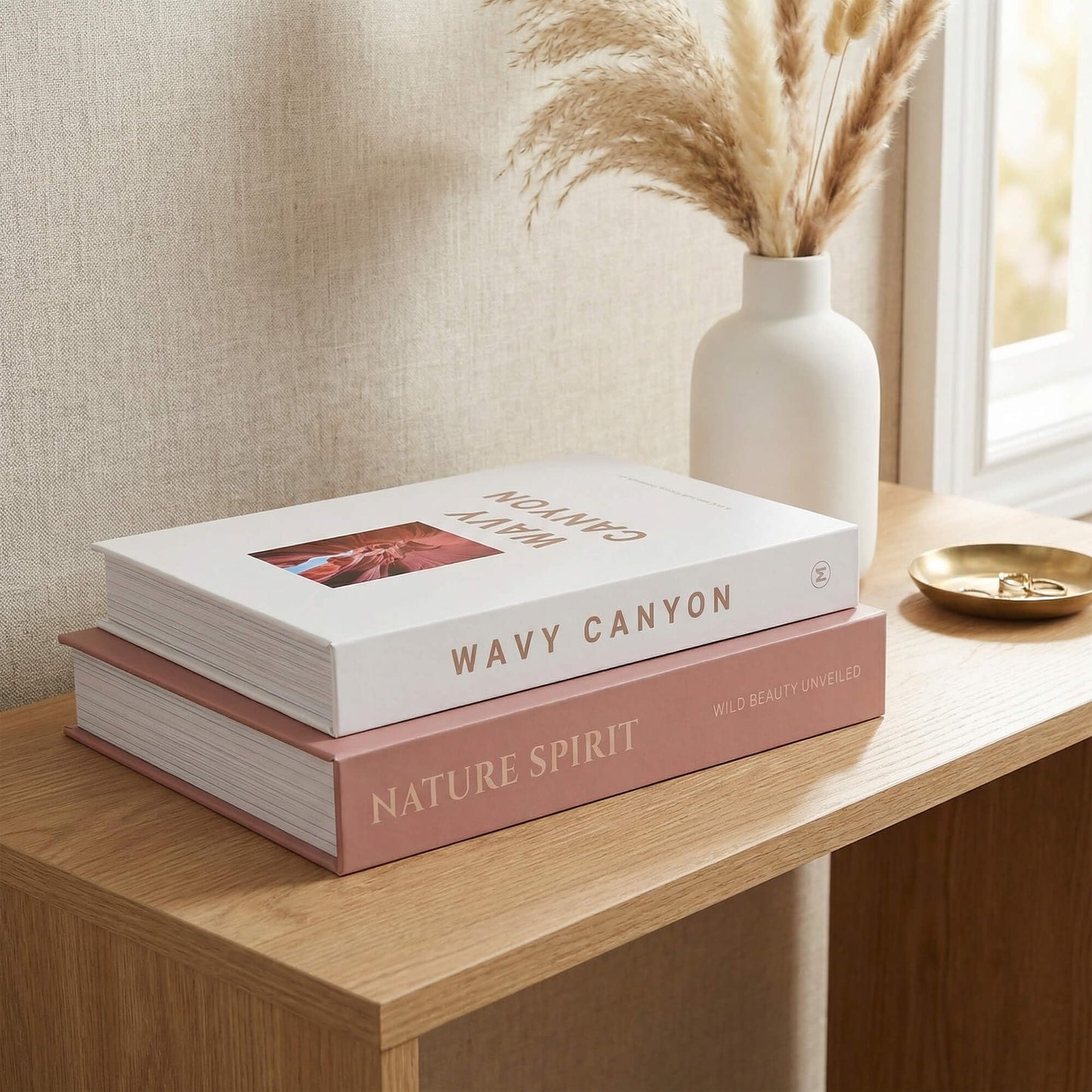 MAOBUYOU Elegant Decorative Book Boxes Set of 2 - Hidden Storage for Coffee Table, Bookshelf, Living Room Decor