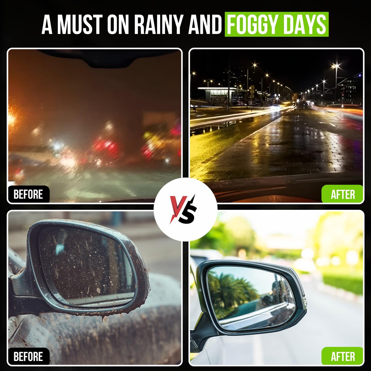 Automotove Oil Film Cleaning Brush green - Car wash Brush Prevents Rain and Fog Glass Oil Film Remover - Car Glass Cleaning Board, Enhances Clarity and Visibility