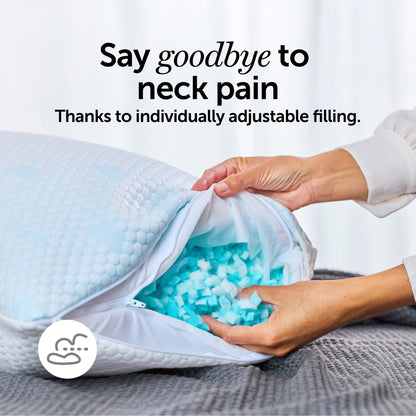 Cloudpillo Memory Foam Pillow - Luxury Ergonomic Headrest for Neck and Shoulder Pain Relief, Cooling & Warming Technology, Hypoallergenic Design, Optimal Support & Comfort - Standard Size (48x74 cm)