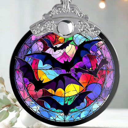 Jocidea Christmas Ornament, Bat Christmas Decor, Bat Ornaments for Christmas Tree, Stained Glass Ornament, Bat Gifts, Holiday Decorations and Xmas Gifts Ideas