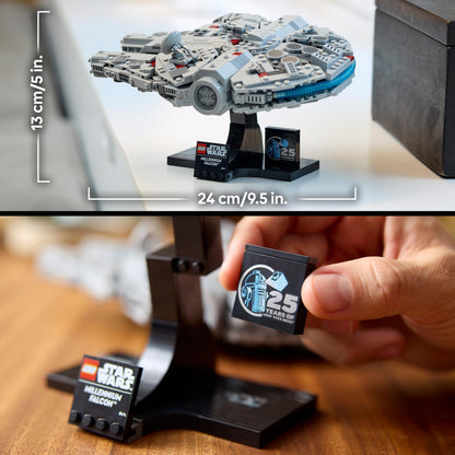LEGO Star Wars 75375 Millenium Falcon - Collectible Starship Building Set for Adults - incl. a Display Stand & Nameplate for Fun Desk Decor - Gift for A New Hope Fans