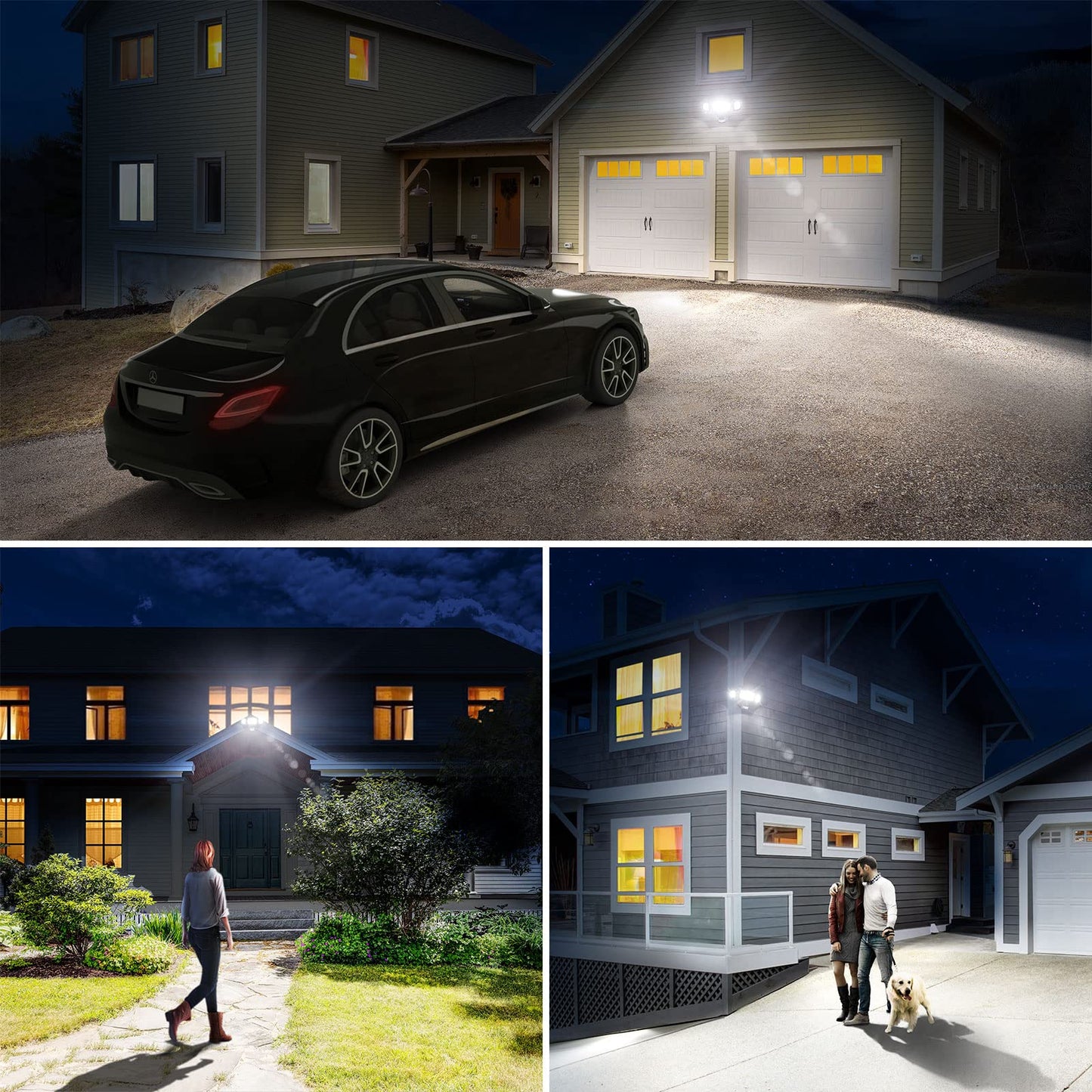 Onforu 55W Security Light with Motion Sensor, LED Wall Light Outdoor, IP65 Waterproof PIR Exterior Floodlight, 5000lm Super Bright 6500K Daylight White Flood Light for Garden, Garage, Patio