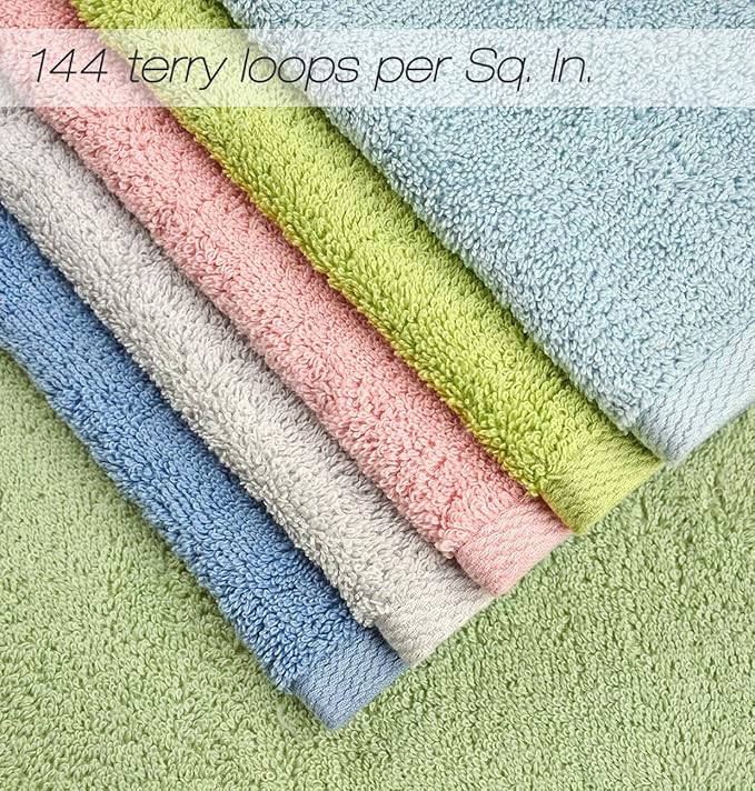 Cleanbear Hand Towel Face Towel Set, 100% Cotton, Size 29" x 13"