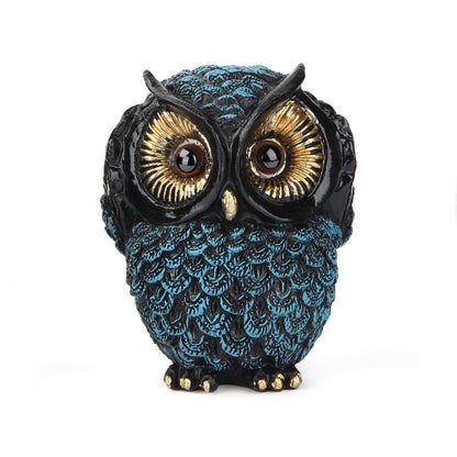 Owl figurine and sculptures for shelf decor accents,3 wise Owl statue for living room bedroom decoration,Retro animal decor,boho gift for women bird lover,see no evil hear no evil speak no evil