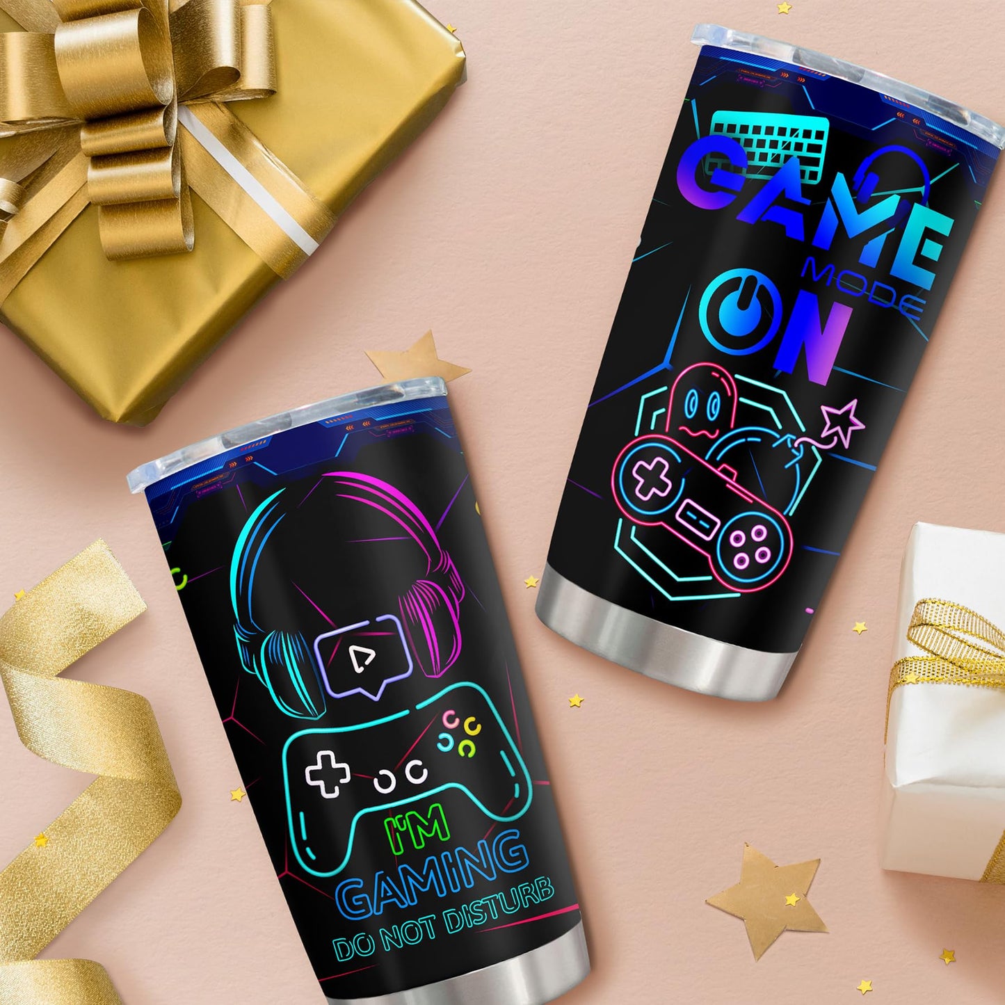 Fusui Gamer Gifts for Men, Easter Gifts for Gamers Kids, Gaming Stuff Mugs, Cool Christmas Birthday Gift for Him Men Teenage Teen Boys Boyfriend Husband, Video Games Stainless Steel Tumbler 20oz
