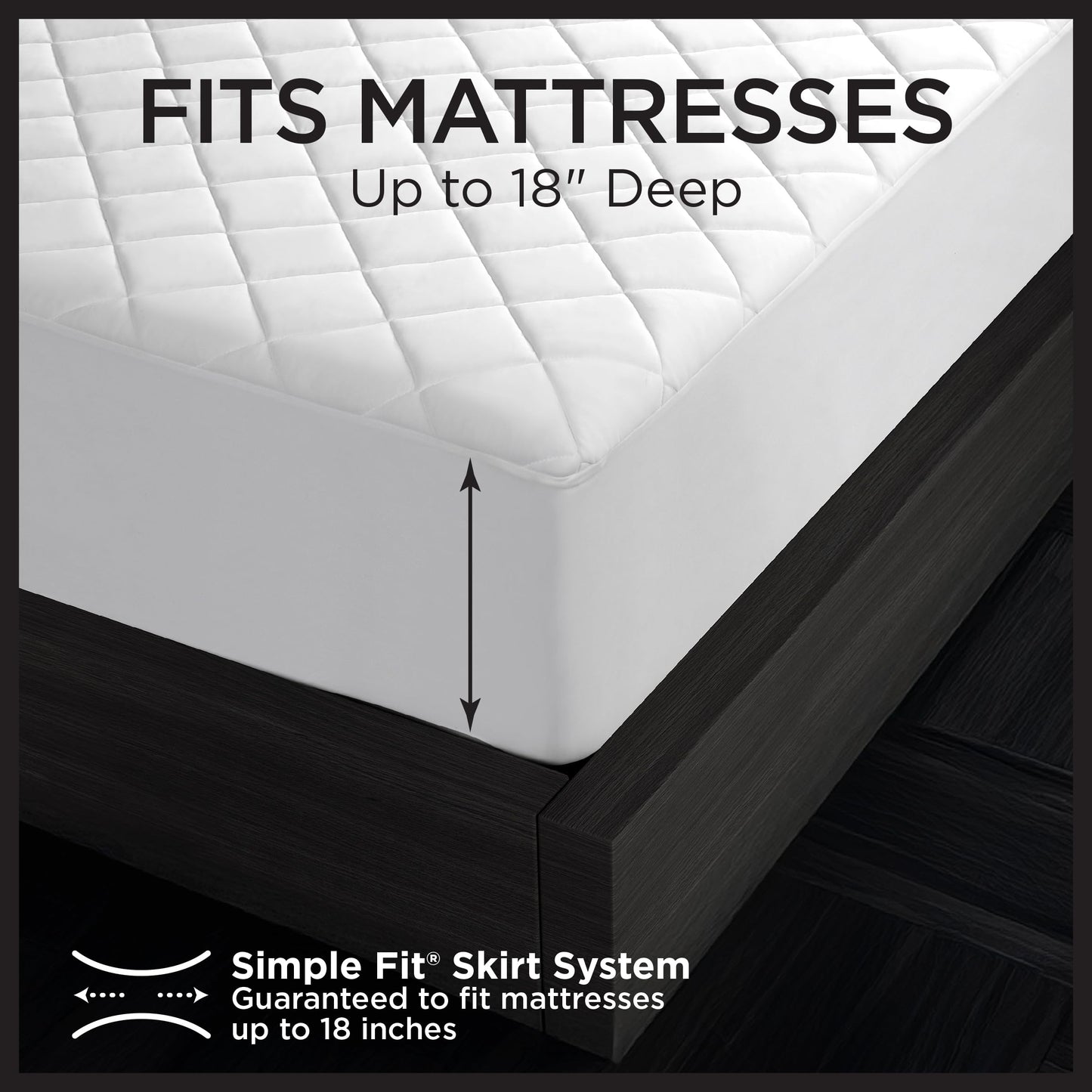 Protect-A-Bed Essential Mattress Pad Queen, 100% Waterproof, Dust Mite Barrier Mattress Pad, Breathable & Quiet, Antimicrobial, Fits 11"-18" Mattresses