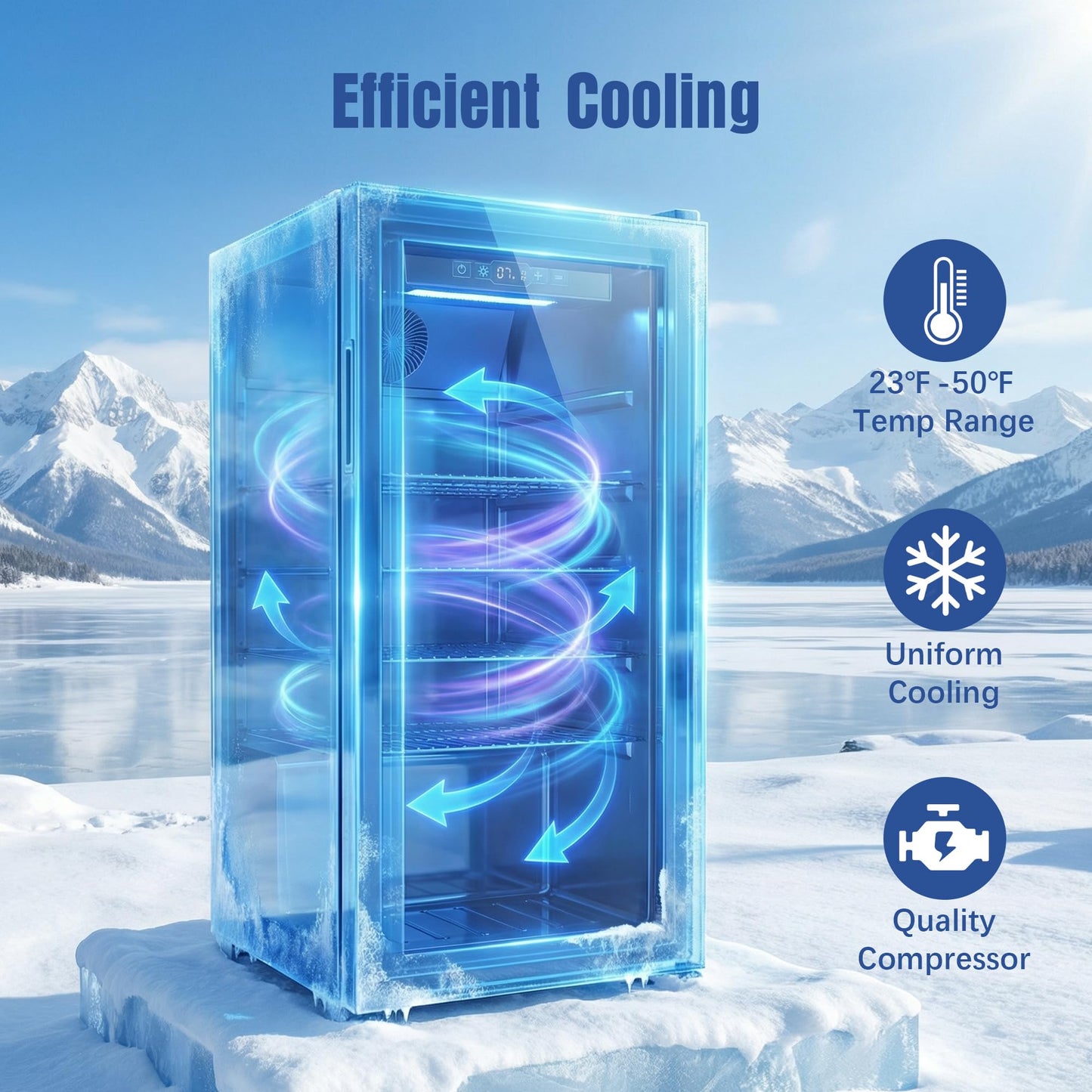 Borcolo Beverage Refrigerator Mini Fridge Beverage Cooler 3.9 Cu. Ft. Drink Fridge Glass Door for Soda, Beer, Wine with LED Light, 150 Slim Can, Temperature Control Compact Mini Bar for Office, Home