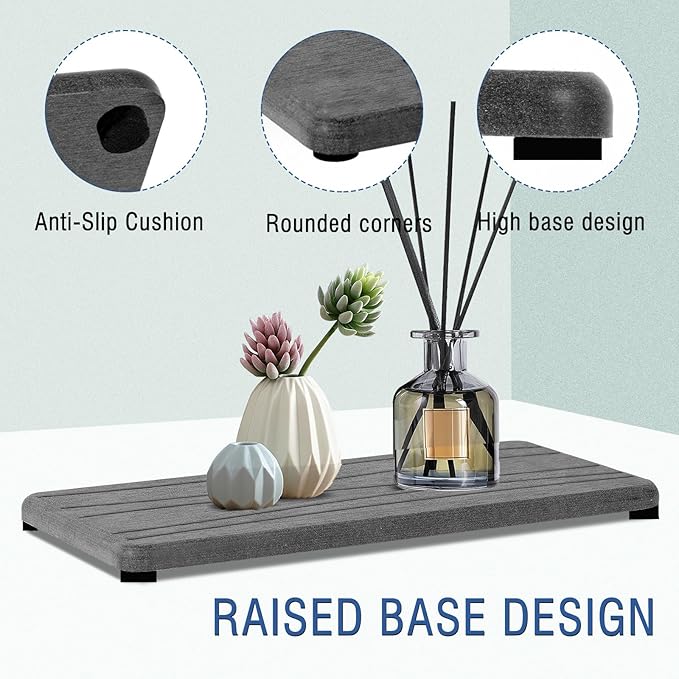 3PCS Water Absorbing Stone Tray, Fast Drying Stone Sink Tray, Stones Soap Trays