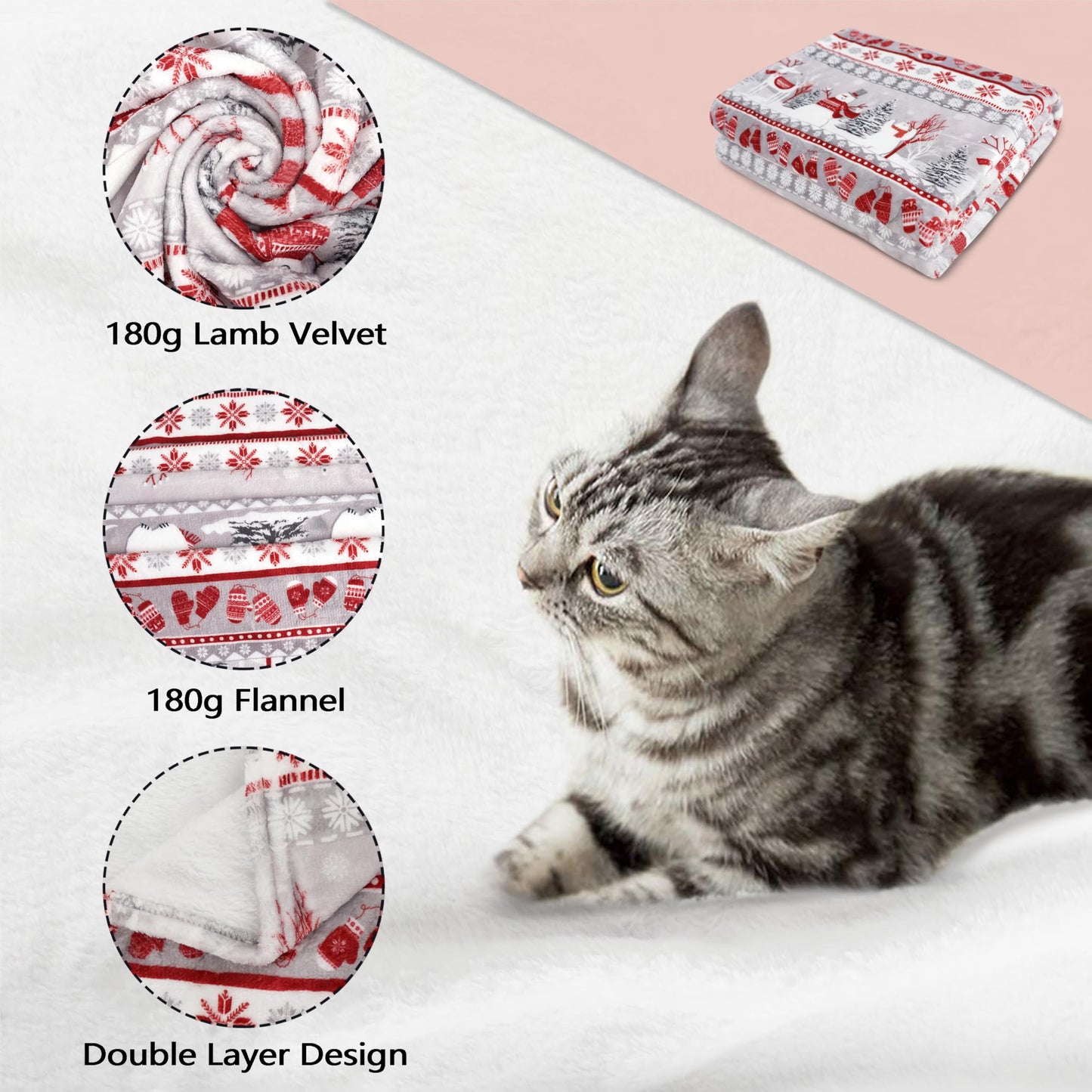 Christmas Blanket Soft Cozy Lightweight Throw Blanket for Couch Sofa Bed Living Room Home Decor for Boys Girls Kids Adults Gift 50x60 inch