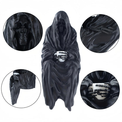 YOUSCPN 3 Pack Hallowen Gothic Decor Sitting Statue | Desktop 3D Printed Figure | 1Pack 4" Black & 2 Pack 2'' Purple Devil Hand Statues for Home Decoration
