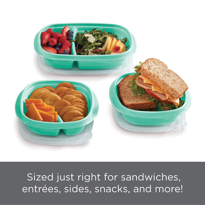 Rubbermaid 50-Piece Food Storage Containers Set with Lids, Teal Splash – Perfect for Lunch, Meal Prep, Leftovers & More – Top Rack Dishwasher Safe, BPA-Free Plastic