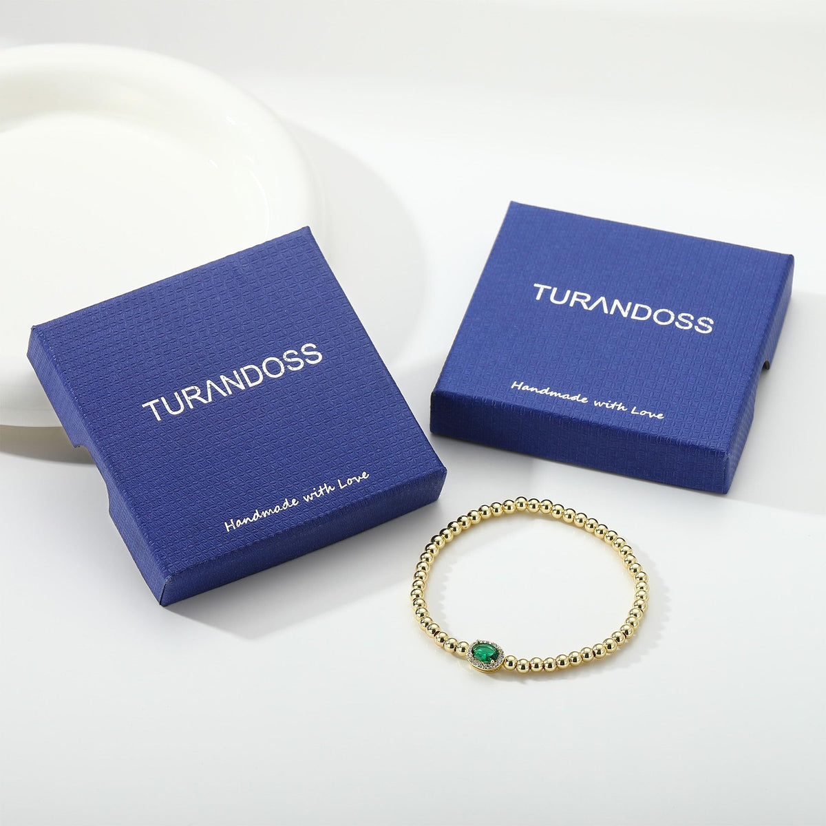 Turandoss Girlfriend Sister Gifts – Birthday Gifts for Girlfriend Her, Personalized 14K Gold Plated Oval Charm Created Aquamarine March Birthstone Beads Bracelet for Women Jewelry