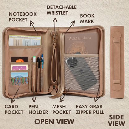 Bible Cover Case, Portable, Leather Carrying Case with Handle&Zippered Pocket for Standard Size and Bible Accessories, Small Bible Bag, Ideal Gift for Women Men Lady Girls