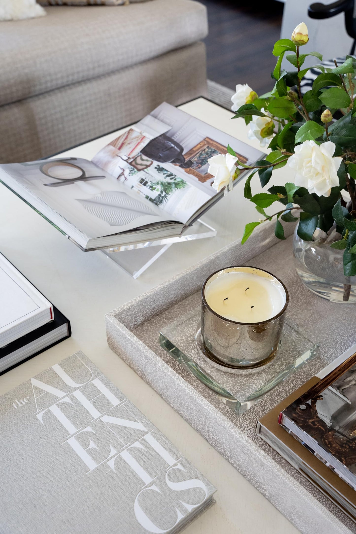 Crystal Candle Dish — by Alice Lane Home Collection — Size Small — Clear K9 Crystal Design — Smooth, Round Cutout is Perfect for Your Favorite Candle or Diffuser — Centerpiece with Elevated Style