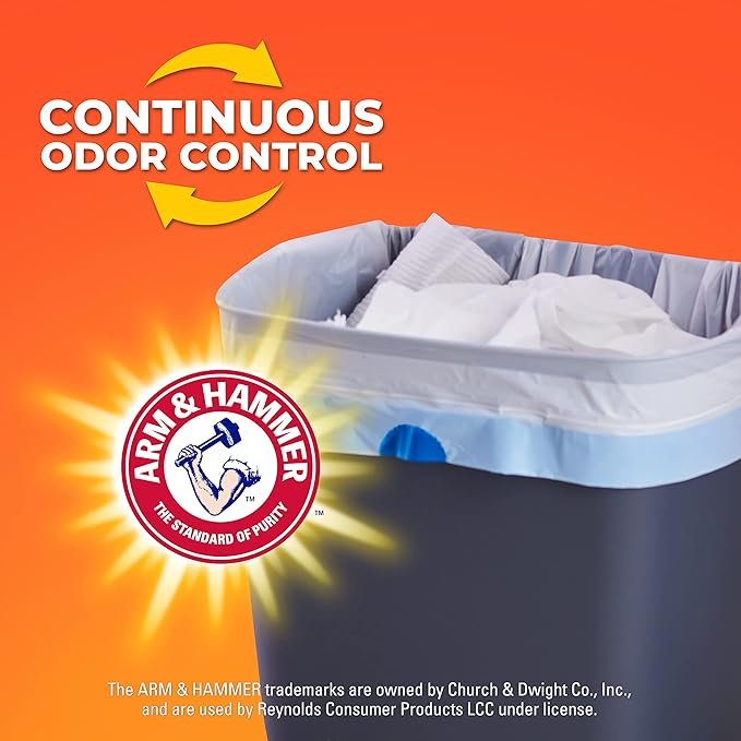 Hefty Medium Trash Bags, Ocean Water Scent, 8 Gallon