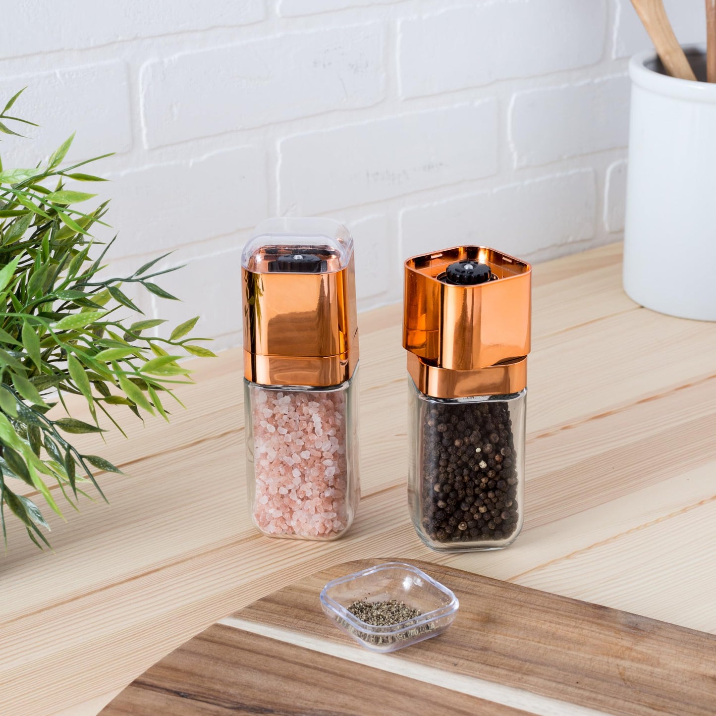 Honey-Can-Do 2-Piece Spice Mill Set, Rose Gold