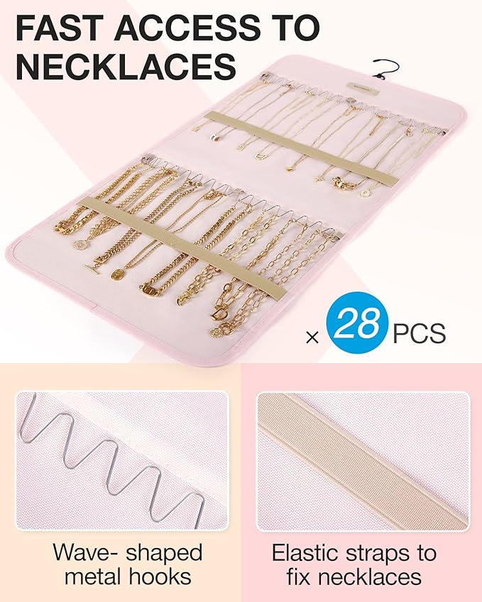 BAGSMART Hanging Jewelry Organizer Storage Roll