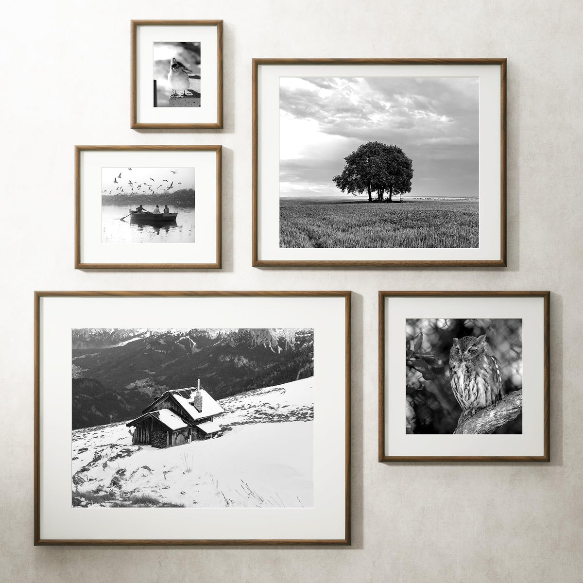 Venusmiles 11x14 Picture Frame, Natural Solid USA-Sourced Walnut Wood Photo Frames with HD Tempered Glass, Handcrafted Rounded Edge Wooden Frame Matted to 8x10, Gallery Wall Art Mount Display