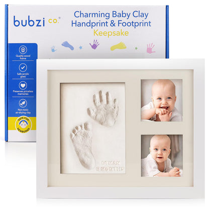 Baby Handprint Footprint Makers Kit Keepsake Photo Framed Pictures for Newborn Boys & Girls, Baby Gifts, Personalized Baby Milestone Gift, Memory Art Picture Frames for Baby Registry Nursery Decor
