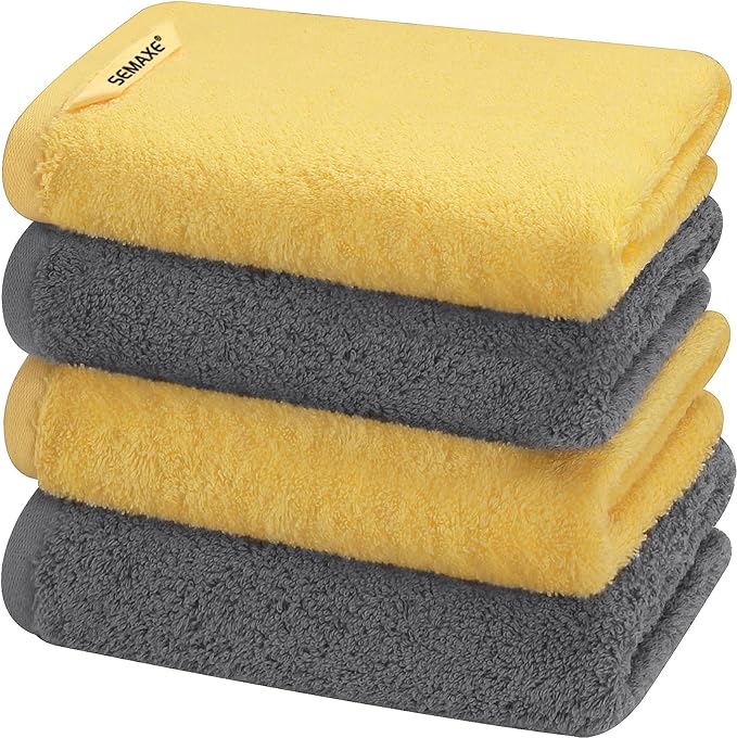 SEMAXE Hand Towels for Bathroom, 100% Cotton Towels