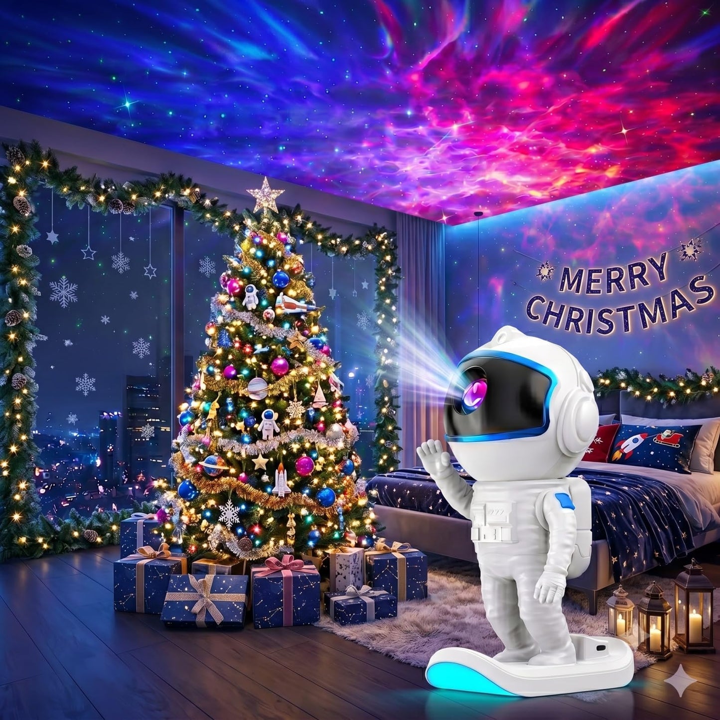 Galaxy Projector, Star Projector Night Light with Timer and Remote for Bedroom, Adjustable Head Angle Nebula Ceiling Lamp, Gifts for Adults, Teens, Christmas, Birthday, Room Decor