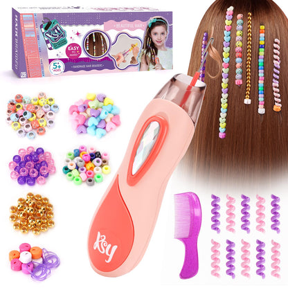 Gifts for Girls: Hair Accessories & Toys Age 5-12 - DIY Hair Princess Decoration Braiding Kit with Gems Stamper