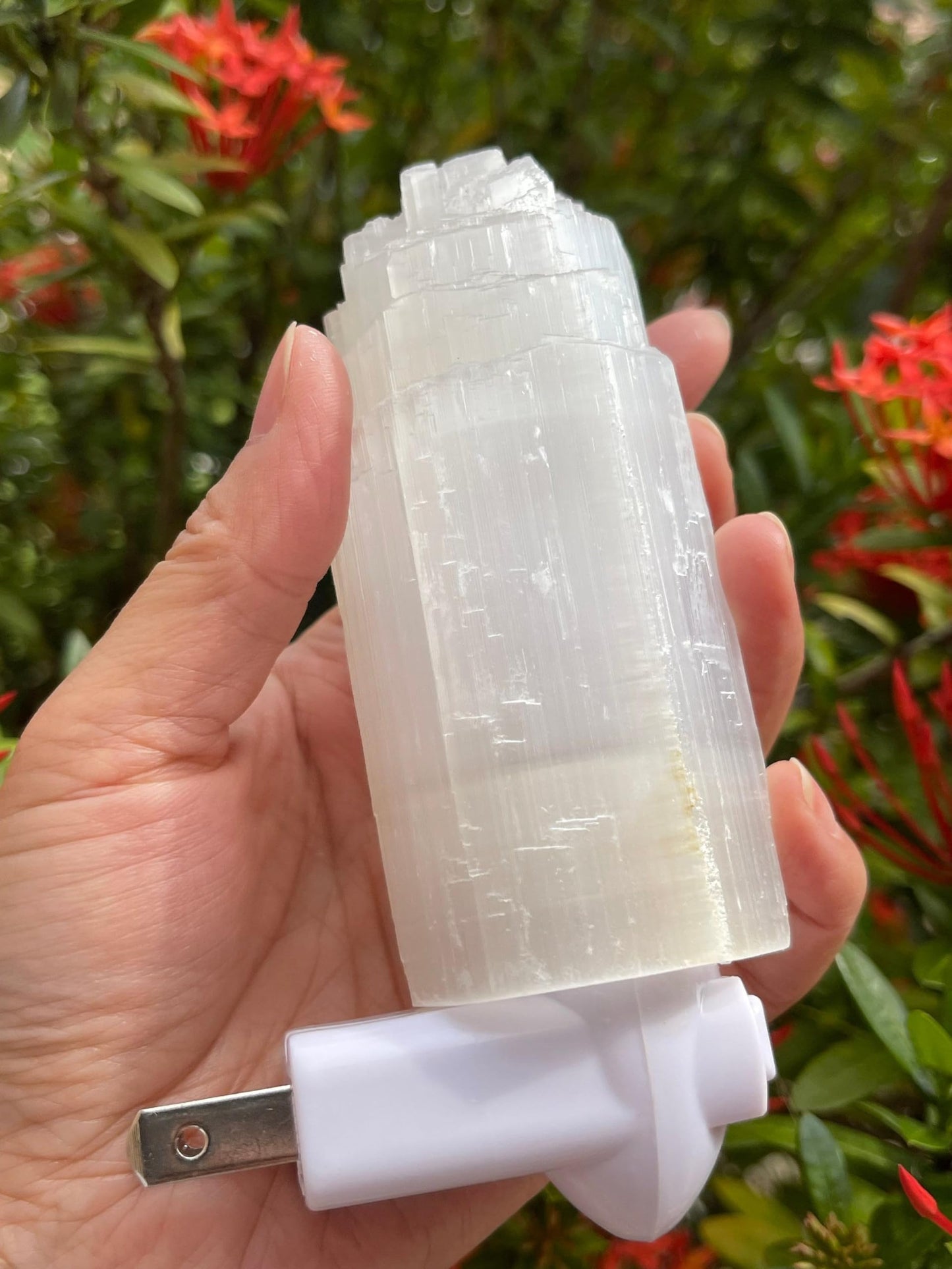 GAF TREASURES Selenite Iceberg Night Light, Selenite Crystal Nightlight Plugin, Selenite Skyscraper, Night Light Kids and Baby Nursery