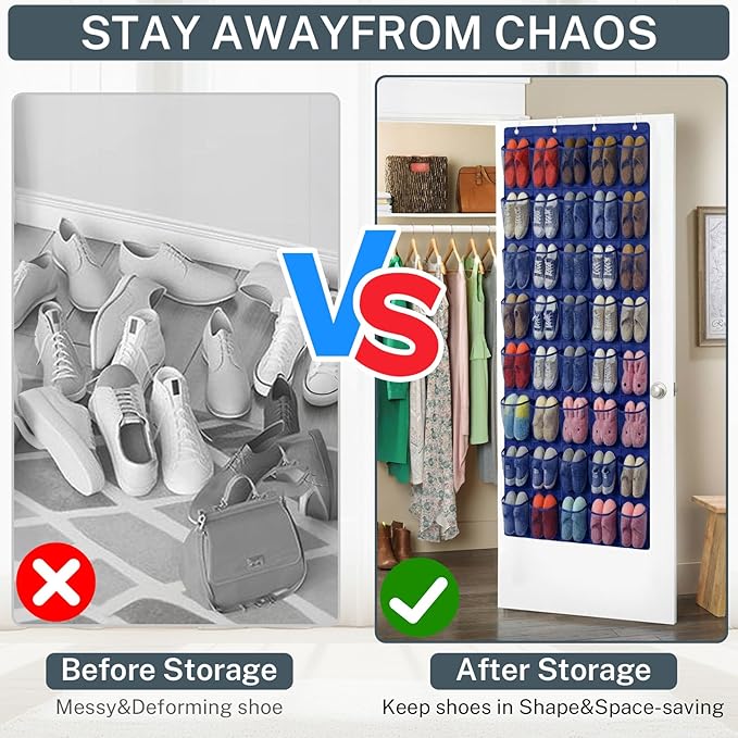 40-Pocket Over the Door Shoe Organizer