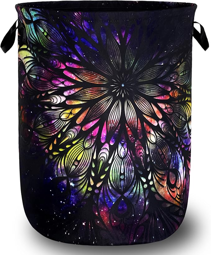 Personalize Mandala Laundry Basket Oxford Cloth Foldable Galaxy Laundry Hamper